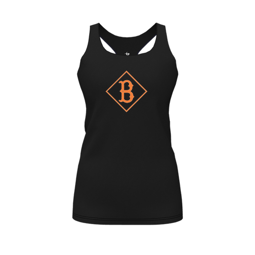 [CUS-DFW-RCBK-PER-BLK-FYS-LOGO2] Racerback Tank Top (Female Youth S, Black, Logo 2)