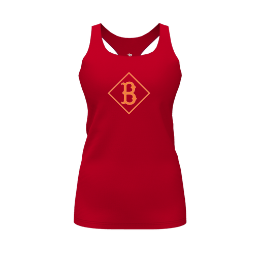 [CUS-DFW-RCBK-PER-RED-FYS-LOGO2] Racerback Tank Top (Female Youth S, Red, Logo 2)