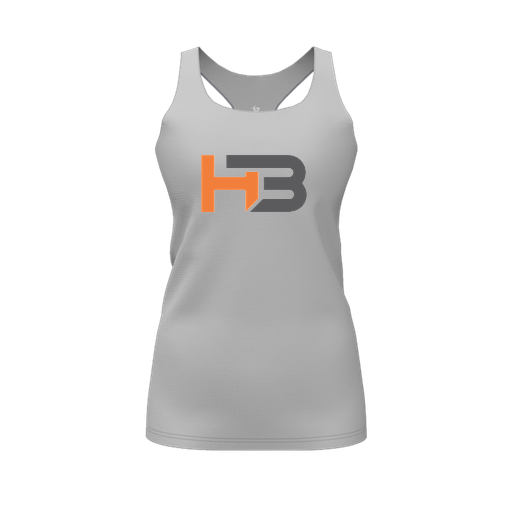 [CUS-DFW-RCBK-PER-GRY-FYS-LOGO1] Racerback Tank Top (Female Youth S, Gray, Logo 1)