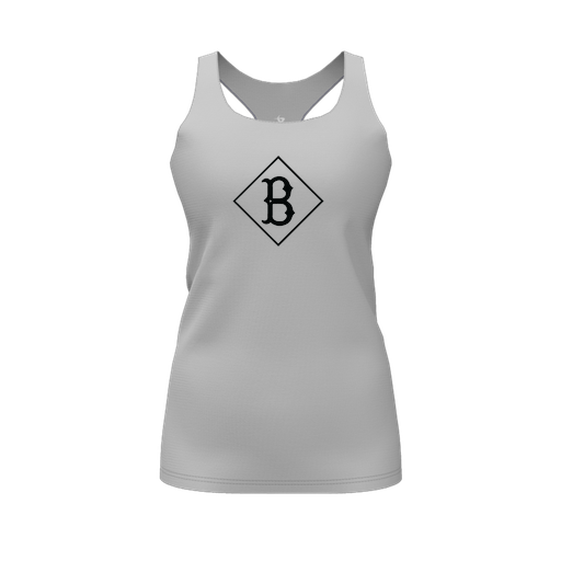 [CUS-DFW-RCBK-PER-GRY-FYS-LOGO3] Racerback Tank Top (Female Youth S, Gray, Logo 3)