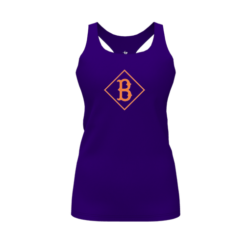 [FT0TRBPP-FYS-LOGO2] Decker Racerback Tank Top (Female Youth S, Purple, Logo 2)
