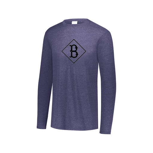 [FTLCUBNV-AXS-LOGO3] Decker Men's Tri-Blend T-Shirt - Long Sleeve (Adult XS, Navy, Logo 3)