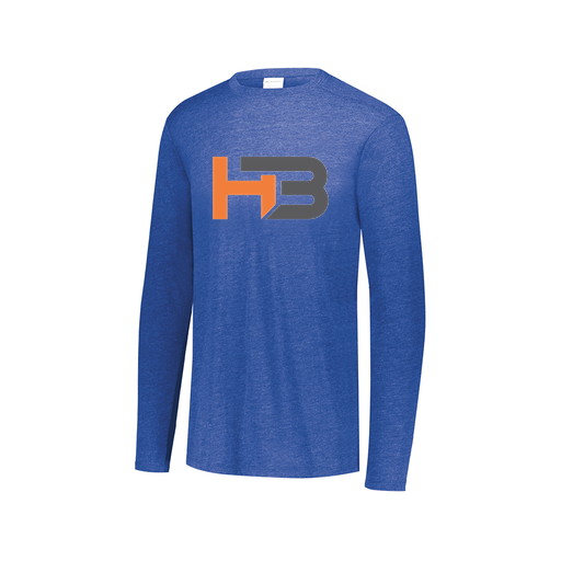 [FTLCUBRY-AXS-LOGO1] Decker Men's Tri-Blend T-Shirt - Long Sleeve (Adult XS, Royal, Logo 1)