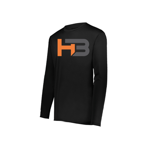 [222823.080.S-LOGO1] Youth LS Smooth Sport Shirt (Youth S, Black, Logo 1)