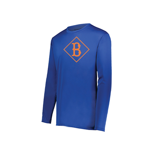 [222823.060.S-LOGO2] Youth LS Smooth Sport Shirt (Youth S, Royal, Logo 2)