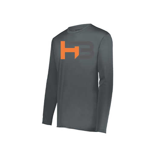 [222823.059.S-LOGO1] Youth LS Smooth Sport Shirt (Youth S, Gray, Logo 1)