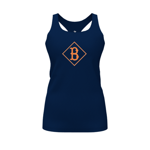 [CUS-DFW-RCBK-PER-NVY-FYS-LOGO2] Racerback Tank Top (Female Youth S, Navy, Logo 2)