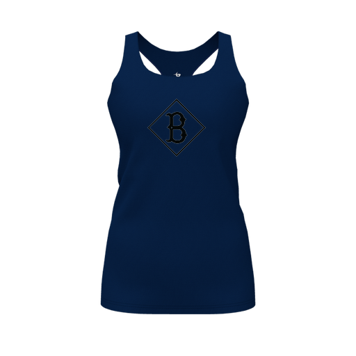 [CUS-DFW-RCBK-PER-NVY-FYS-LOGO3] Racerback Tank Top (Female Youth S, Navy, Logo 3)