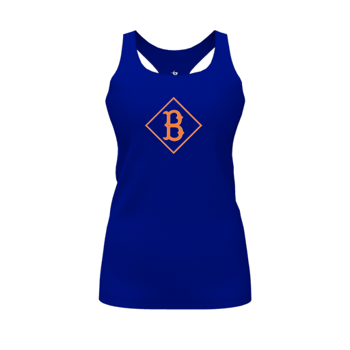 [CUS-DFW-RCBK-PER-RYL-FYS-LOGO2] Racerback Tank Top (Female Youth S, Royal, Logo 2)