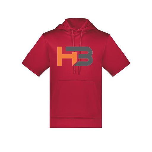 [6871.083.S-LOGO1] Men's Dri Fit Short Sleeve Hoodie (Adult S, Red, Logo 1)