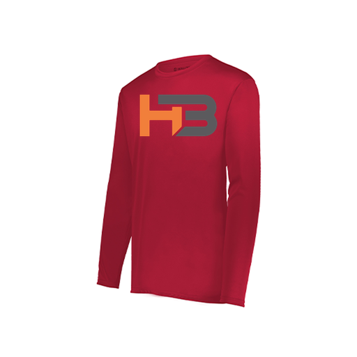 [222823.083.S-LOGO1] Youth LS Smooth Sport Shirt (Youth S, Red, Logo 1)