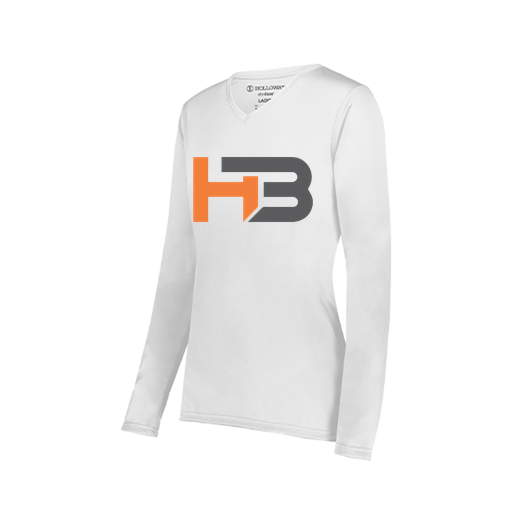 [222824.005.S-LOGO1] Ladies LS Smooth Sport Shirt (Female Adult S, White, Logo 1)