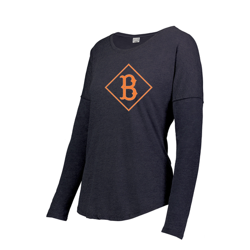 [FTLCUBNV-FAXS-LOGO2] Decker Women's Tri-Blend T-Shirt - Long Sleeve (Female Adult XS, Navy, Logo 2)