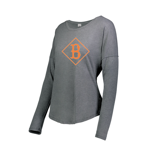 [FTLCUBGY-FAXS-LOGO2] Decker Women's Tri-Blend T-Shirt - Long Sleeve (Female Adult XS, Gray, Logo 2)